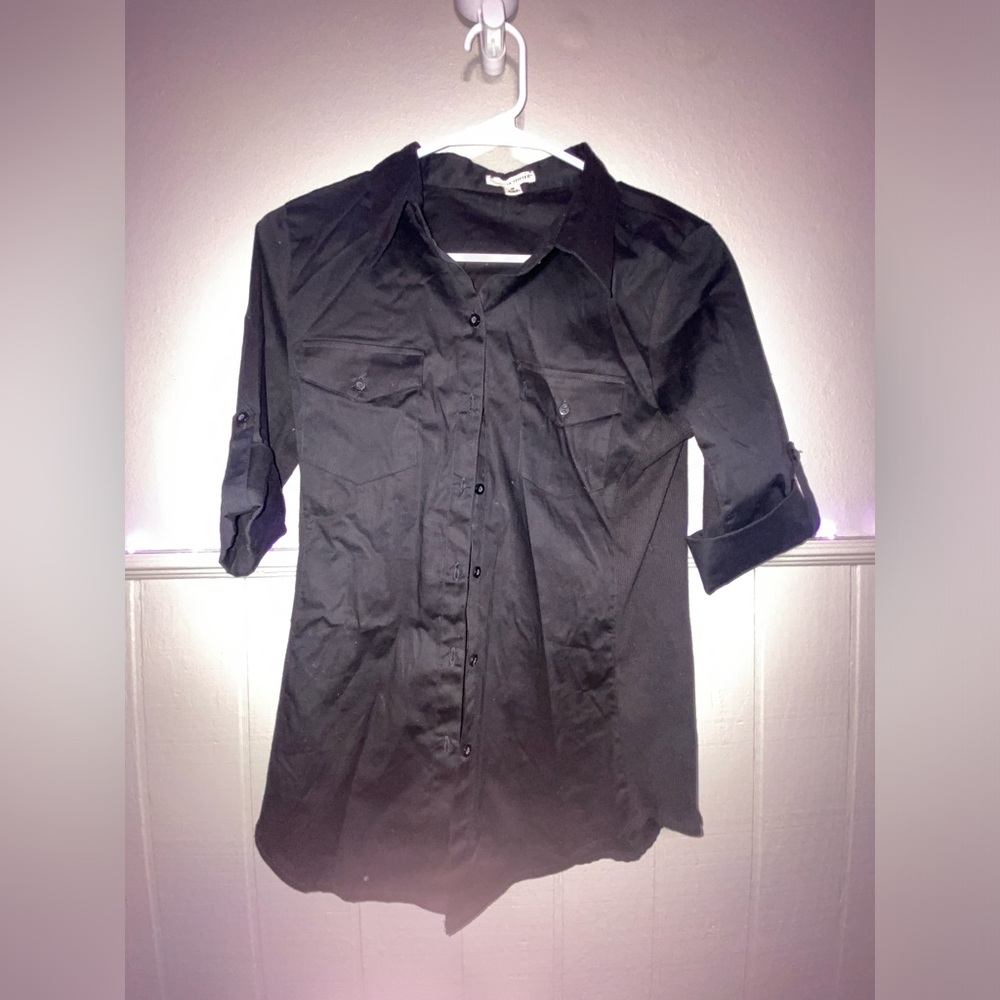 Black button-up shirt